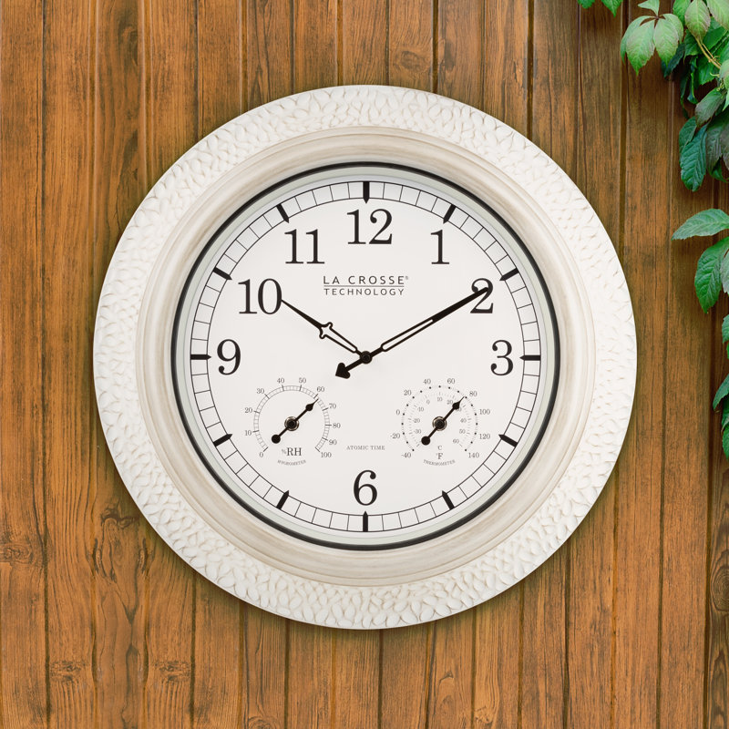 La Crosse Technology 21" Atomic Analog Wall Clock with Temperature ...